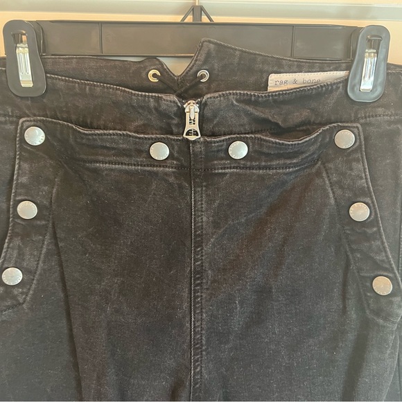 Rag & bone black jean silver accent buttons size 28 - Picture 3 of 4
